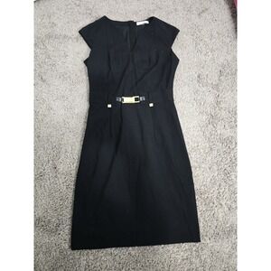 Calvin Klein Black Sleeveless Cocktail Business Dress Size 2 Women's